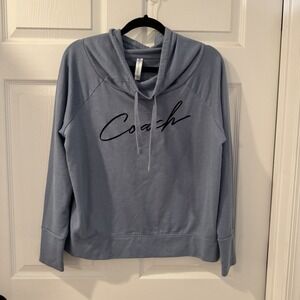 Team BEACHBODY - Women's "COACH" script Blue Sweatshirt HOODIE - Size Large